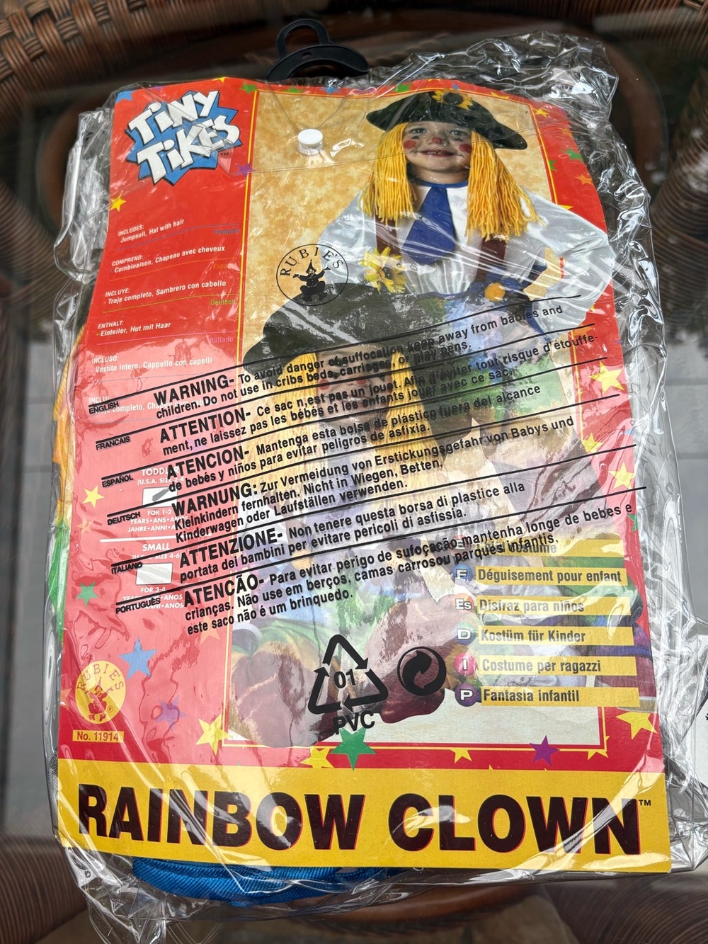 Rainbow Clown Toddler Costume - Size 1-2
